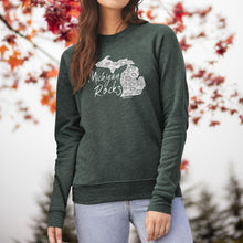 Load image into Gallery viewer, &quot;Michigan Rocks Petoskey Stone&quot; Relaxed Fit Angel Fleece Pullover Crew