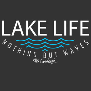 "Lake Life WAVES" Men's Stonewashed Crew Sweatshirt