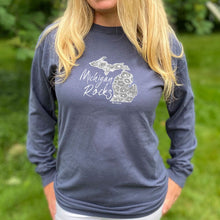 Load image into Gallery viewer, &quot;Michigan Rocks Petoskey Stone&quot; Relaxed Fit Stonewashed Long Sleeve T-Shirt