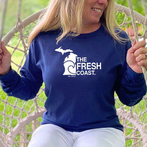 "Michigan Fresh Coast" Relaxed Fit Stonewashed Long Sleeve T-Shirt