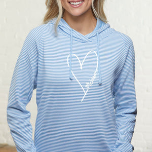"Michigan Made With Love" Women's Striped Long Sleeve Fashion Hoodie