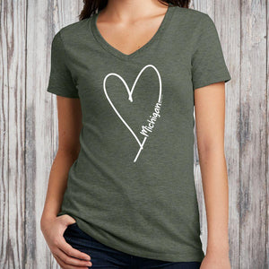 "Michigan Made With Love" Women's V-Neck