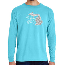 Load image into Gallery viewer, &quot;Michigan Rocks Petoskey Stone&quot; Men&#39;s Stonewashed Long Sleeve T-Shirt