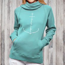 Load image into Gallery viewer, &quot;Great Lakes Anchor&quot; Women&#39;s Fleece Funnel Neck Pullover Hoodie