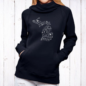 "Michigan Be Mine" Women's Classic Funnel Neck Pullover Hoodie