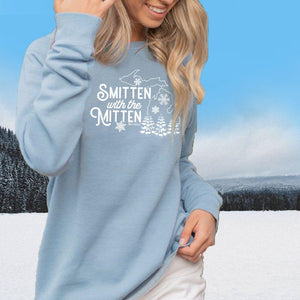 "Winter Smitten" Women's Ultra Soft Wave Wash Crew Sweatshirt
