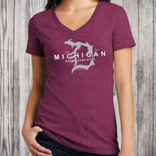 Load image into Gallery viewer, &quot;Michigan D Established 1837&quot; Women&#39;s V-Neck