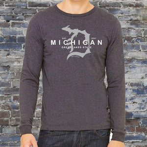 "Michigan D Established 1837" Men's Long Sleeve T-Shirt