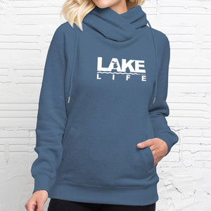 "Michigan Lake Life" Women's Fleece Funnel Neck Pullover Hoodie
