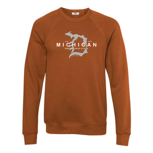 "Michigan D Established 1837" Men's Ultra Soft Pullover Crew