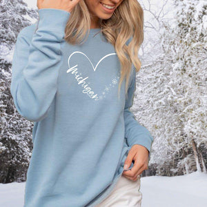 "Fall In Love With Winter" Women's Ultra Soft Wave Wash Crew Sweatshirt
