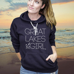"Great Lakes Girl" Relaxed Fit Angel Fleece Hoodie