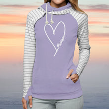 Load image into Gallery viewer, &quot;Michigan Made With Love&quot; Women&#39;s Striped Double Hood Pullover