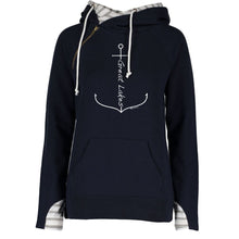 Load image into Gallery viewer, &quot;Great Lakes Anchor&quot; Women&#39;s Striped Double Hood Pullover