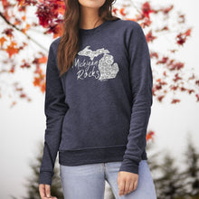 Load image into Gallery viewer, &quot;Michigan Rocks Petoskey Stone&quot; Relaxed Fit Angel Fleece Pullover Crew