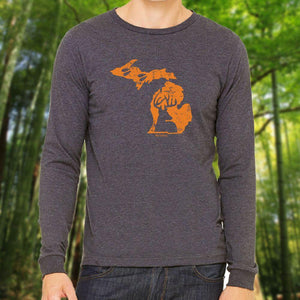 "Michigan Deer State" Men's Long Sleeve T-Shirt