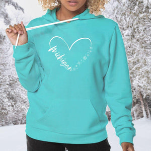 "Fall In Love With Winter" Relaxed Fit Angel Fleece Hoodie