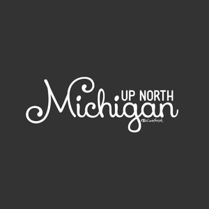 "Michigan Up North" Women's Fleece Funnel Neck Pullover Hoodie