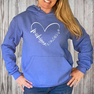 "Fall In Love With Michigan" Relaxed Fit Classic Hoodie